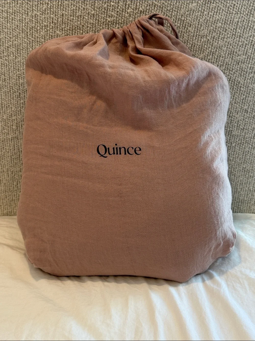 Quince European Linen Duvet Cover King Cal King Dusty Mauve